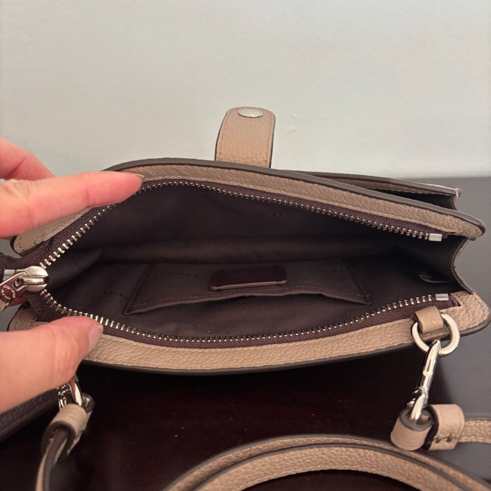 Coach Colorblock Taupe Grey (Stone) Melon Multi Pop Up Messenger Crossbody - Picture 10 of 16